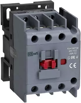 Контактор DEKraft 21934DEK 38А 230В_АС АС3_ АС4 1НО+1НЗ КМ-102