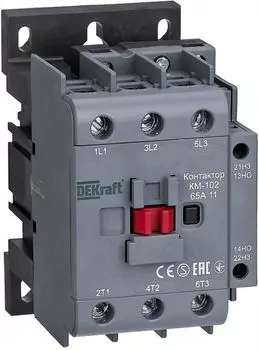 Контактор DEKraft 22008DEK 65А 230В АС3 АС4 1НО+1НЗ КМ-102