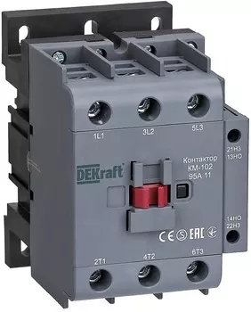 Контактор DEKraft 22010DEK 95А 220В/230В АС3 АС4 1НО+1НЗ КМ-102