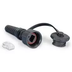 Коннектор Hyperline PLUG-IE-8P8C-P-C5 промышленный RJ-45 (8P8C), IP67, категория 5e, с защитной крышкой