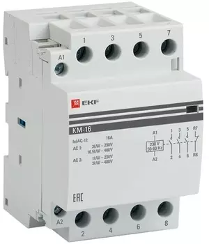 Контактор EKF km-3-16-31 КМ 16А 3NО+NC (3 мод.)