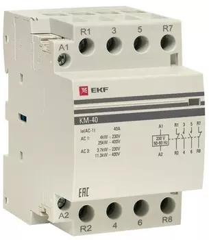Контактор EKF km-3-40-22 КМ 40А 2NО+2NC (3 мод.)