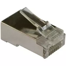 Коннектор Lanmaster LAN-EZ45-8P8C/S5E-100 RJ45 тип EZ, 8P8C, STP, Cat.5e, универсальный,покрытие 50 микрон,100 шт.