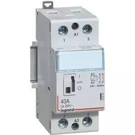Контактор Legrand 412545 CX³ - 2П, 250 В~, с катушкой 230 В~, 40 A, 2 Н.О., 2 модуля, с рукояткой управления