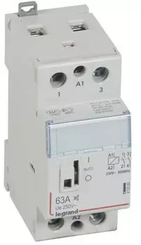 Контактор Legrand 412560 CX³ - 2П, 250 В~, с катушкой 230 В~, 63 A, 2 Н.О., 2 модуля, с рукояткой управления, малошумный