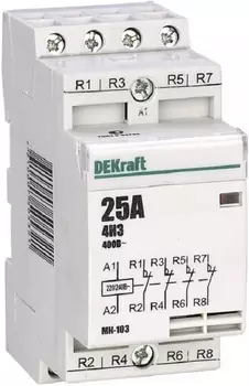 Контактор модульный DEKraft 18054DEK 3НО+1НЗ 16А 230В МК-103