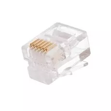 Коннектор Netlan EC-UP6P6C-UC-003-TR-1000 RJ12/6P6C под витую пару, Кат.3 (Класс C), 16МГц, покрытие 3мкд, универсальные ножи, для проводников 0,40-0,
