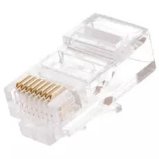 Коннектор Netlan EC-UP8P8C-5E-003-TR-1000 RJ45/8P8C под витую пару, Кат.5e (Класс D), 100МГц, покрытие 3мкд, универсальные ножи, неэкранированный, (10