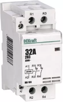 Контактор модульный DEKraft 18079DEK 1НО+1НЗ 40А 230В МК-103
