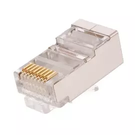 Коннектор ULAN UEC-UP8P8C-UD-003-TR-1000 RJ45/8P8C под витую пару, Кат.5e (Класс D), 100МГц, покрытие 3мкд, универсальные ножи, для проводников 0,40-0