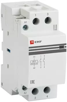Контактор модульный EKF km-2-50-20 КМ 50А 2NО (2 мод.)