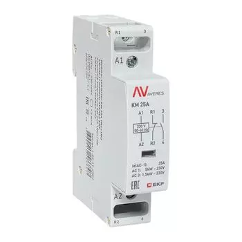 Контактор модульный EKF km-av-1-25-11-230V КМ 25А 1NC+1NO 230VAC (1 мод.) AVERES