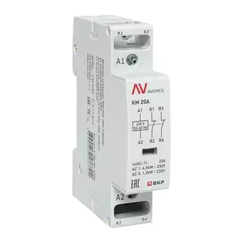 Контактор модульный EKF km-av-1-20-02-230V КМ 20А 2NC 230VAC (1 мод.) AVERES