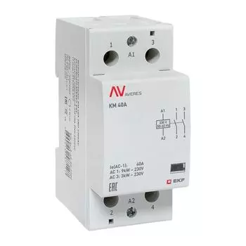 Контактор модульный EKF km-av-2-40-20-230V КМ 40А 2NО 230VAC (2 мод.) AVERES