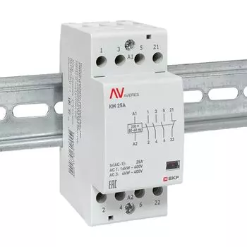 Контактор модульный EKF km-av-2-25-31-230V КМ 25А 3NO+1NC 230VAC (2 мод.) AVERES