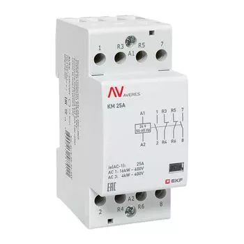 Контактор модульный EKF km-av-2-25-22-24V КМ 25А 2NC+2NO 24VAC (2 мод.) AVERES