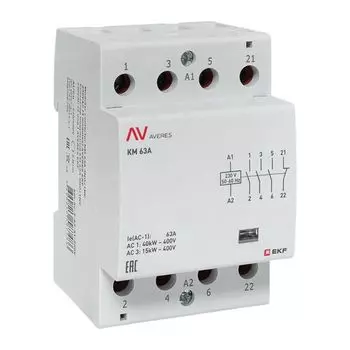 Контактор модульный EKF km-av-3-63-31-230V КМ 63А 3NO+1NC 230VAC (3 мод.) AVERES