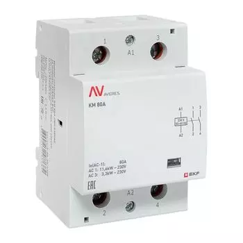 Контактор модульный EKF km-av-3-80-20-230V КМ 80А 2NО 230VAC (3 мод.) AVERES
