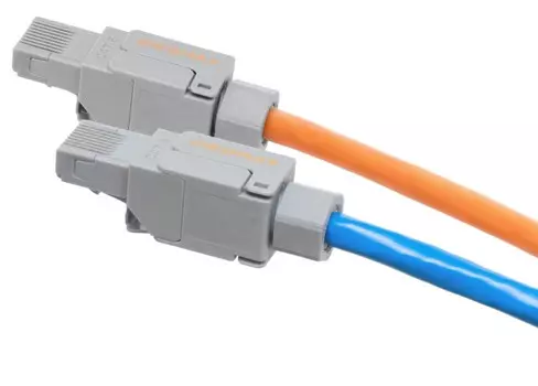 Коннектор NIKOMAX NMC-RJ88UE2-NT-GY RJ45/8P8C под витую пару, Кат.6 (Класс E), 250МГц, покрытие 50мкд, универсальные ножи, T568B, самозажимной, неэкра