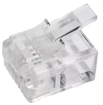 Коннектор TWT TWT-PL12-6P4C/100 телефонный RJ-12 6P4C для розетки (100шт.)