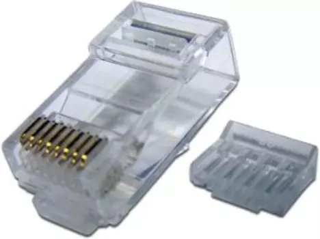 Коннектор TWT TWT-PL45-8P8C-V RJ45 UTP 8P8C, универсальный, со вставкой, cat.5e, 100 шт.