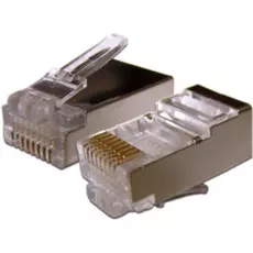 Коннектор TWT TWT-PL45/S-8P8C-6T FTP Кат. 6, экранированный, универсальный, для толстого кабеля(100 шт.)