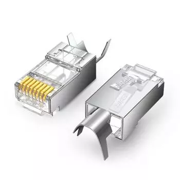 Коннектор UGREEN NW123 Gigabit Shielded Modular Plug 10шт, цвет: прозрачный