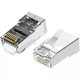 Коннектор Vention IDCR0-10 RJ45 (8p8c), FTP, cat. 6, под витую пару, экранированный (10шт.)