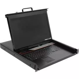 Консоль KVM Procase E1701HD однорельсовая, 1 порт, LCD 17'', single rail console, LCD D-Sub, USB, разрешение HD