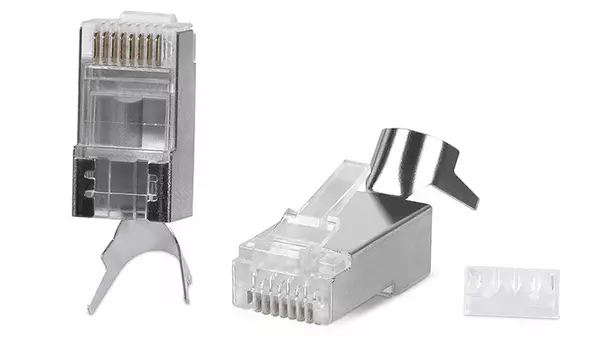 Коннектор Cabeus 8P8C-SH-C6(1.35)-TWP RJ-45(8P8C) под витую пару, кат. 6, экранированный, универсальный (для одножильного и многожильного кабеля), для