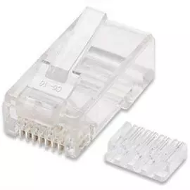 Коннектор Filum FL-NA-PLUG5E-3 RJ-45, 5E кат., со вставкой, 8p8c, 30 мкд, универсальный, для одножильного и многожильного кабеля, уп/100 шт