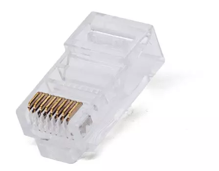 Коннектор Filum FL-NA-PLUG5E-4 RJ-45, 5E кат., сквозные отверстия, 8p8c, 6 мкд, универсальный, для одножильного и многожильного кабеля, уп/100 шт
