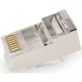 Коннектор Filum FL-NA-PLUG6-3 RJ-45, 6A кат., 8p8c, экран, 50 мкд, универсальный, для одножильного и многожильного кабеля, уп/100 шт