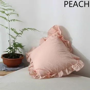 Чехлы для подушек для дивана Чехол для подушки HomeDecor Sofa Chair Ruffle Чехол для подушки из хлопка Однотонный 45 см 45*45cm