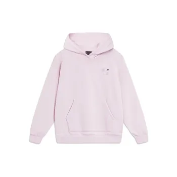 Li Ning однотонный свитер с капюшоном, женская толстовка, сиреневый AWDT822-4 S