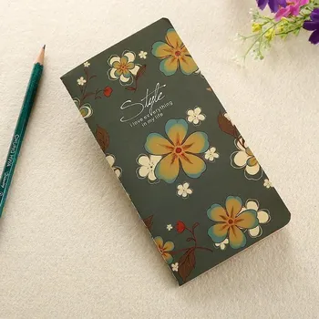 Красивые блокноты Vintage Flower 24 страницы Тонкие блокноты Простые портативные блокноты Канцелярские принадлежности для студентов и учителей 90x170mm