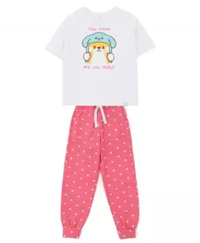 Пижама с принтом мультицвет для девочки Button Blue (98-104)