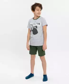 Пижама с шортами для мальчика Button Blue (140-146)