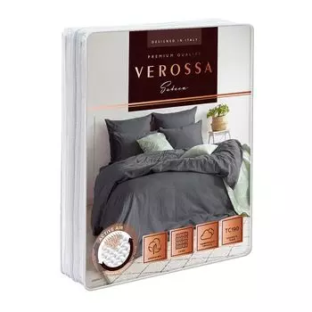 постельное белье евро VEROSSA диагональ 4 нав.50x70см и 70x70см серое, арт.790371