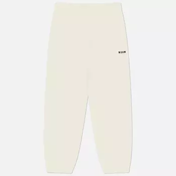 Мужские брюки MSGM Fleece Micrologo Print, цвет бежевый, размер S