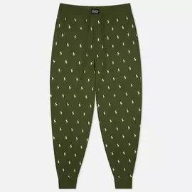 Мужские брюки Polo Ralph Lauren Jogger Sleep Bottom All Over Polo Pony, цвет оливковый, размер XL