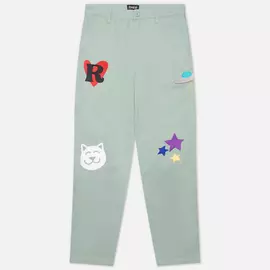 Мужские брюки RIPNDIP Play Date Cotton Twill Embroidered, цвет зелёный, размер L