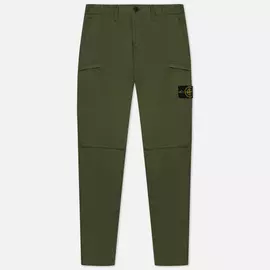 Мужские брюки Stone Island Stretch Cotton Gabardine Cargo Slim Fit, цвет оливковый, размер 32