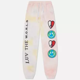 Мужские брюки Tommy Jeans Luv The World Tie-Dye Joggers, цвет розовый, размер L