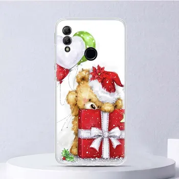 Счастливого Рождества милый медведь подарок мягкий чехол для Huawei P Smart Z Y5 Y6 Y7 Y9S 2019 чехол для телефона Honor 10 Lite 9 9X 8X 8A Pro 8S 20i P Smart 2018