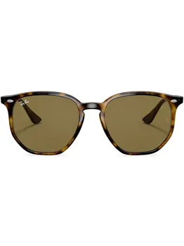 Солнцезащитные очки в круглой оправе черепаховой расцветки Ray-Ban, зеленый