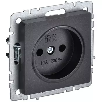 Розетка IEK Brite РС10-1-0-БрЧ встраиваемая черная (BR-R10-10-K02)