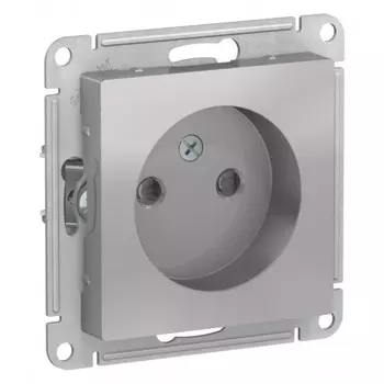 Розетка Systeme Electric AtlasDesign встраиваемая алюминий со шторками (ATN000349)
