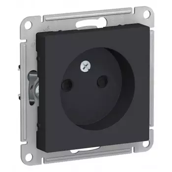 Розетка Systeme Electric AtlasDesign встраиваемая карбон со шторками (ATN001049)