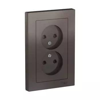 Розетка Systeme Electric AtlasDesign встраиваемая мокко со шторками (ATN000622)